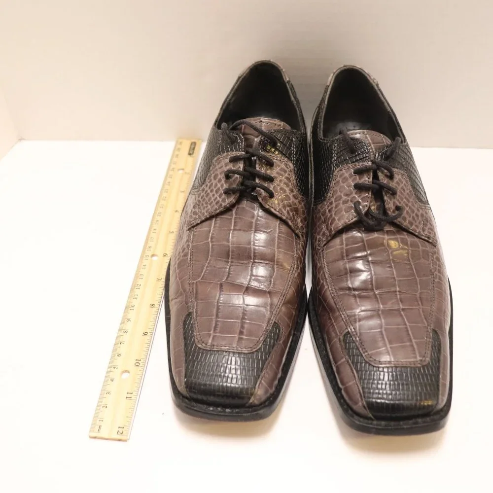 Stacy Adams Men's Dress Oxford Shoes‎ Gator Print on Leather Size 9M